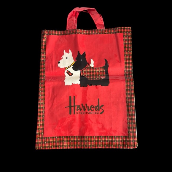 Harrods Handbags - Vintage RARE Harrods Knightsbridge Scottie Dog Tartan PVC Tote Bag – UK Made